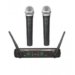 Dos Microfonos Inalambricos de mano EK audio Sistema WR 25 UHF