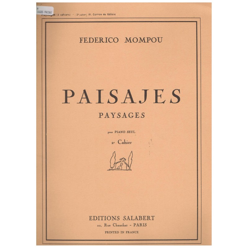Mompou, Federico. Paisajes Vol.2 Carros de Galicia (Piano)