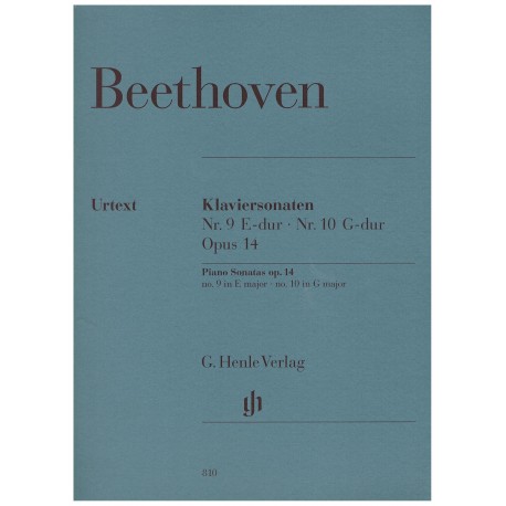 Beethoven. Sonatas Op.14 Nº9 en Mi Mayor y Nº10 en Sol Mayor. Urtext (Piano)