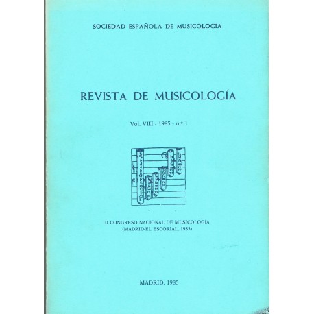 Revista de Musicología Vol.8 (1985 nº1)