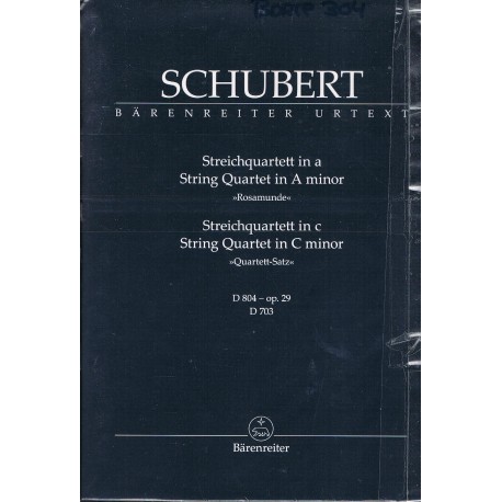 Schubert, Franz. Cuarteto de Cuerda Op.29 LAm "Rosamunda" / Cuarteto de Cuerda en DOm D703. Partitura de Estudio