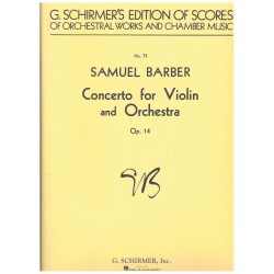 Barber, Samuel. Concierto para Violín y Orquesta Op.14 (Full Score)
