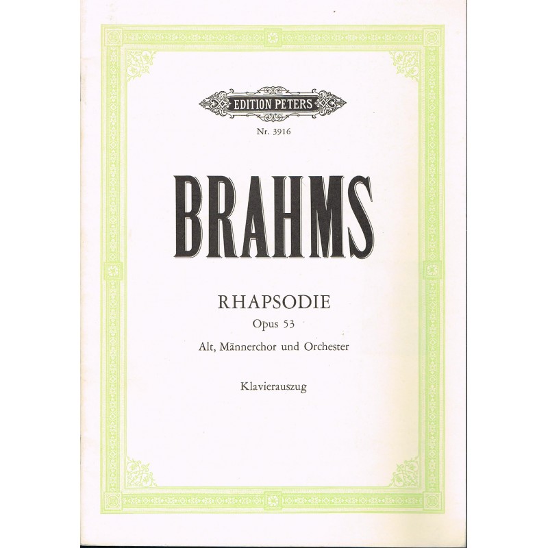 Brahms, Johannes. Rapsodia Op.53 (Soprano/Coro/Piano)