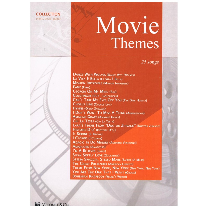 Varios. Movie Themes. 25 Songs (Piano/Voz/Guitarra)