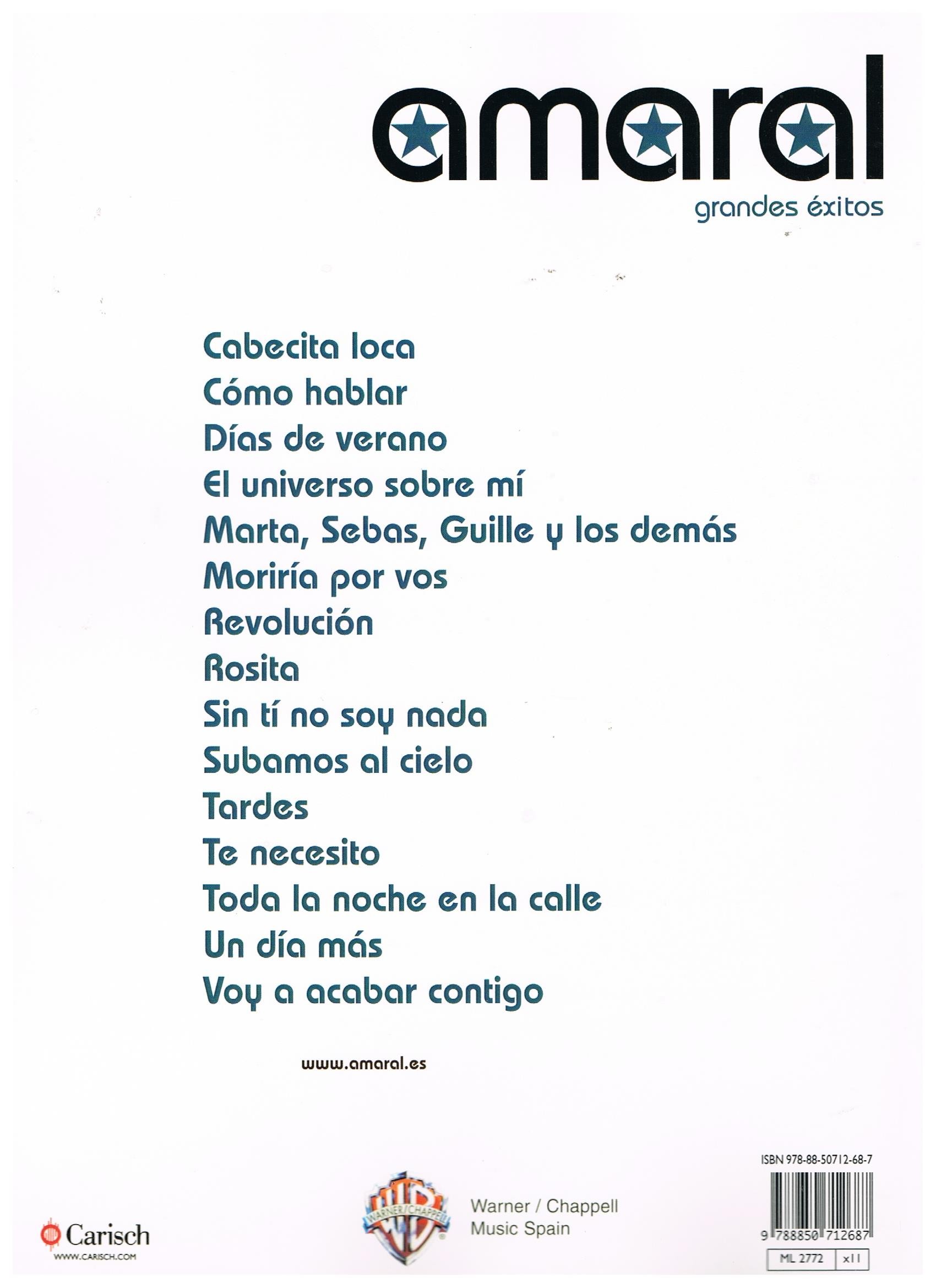Amaral. Grandes Exitos. Nueva (Piano/Voz/Guitarra). Carisch