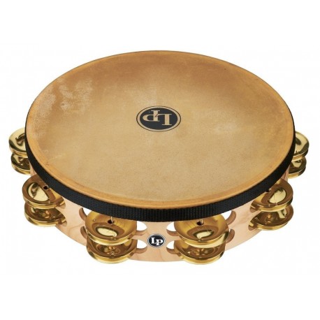 Latin Percussion LP384-BR Panderetas Pro 10in Double Row With Head 10" Latón