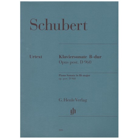 Schubert. Sonata Op. Póstumo D960 en SIbM (Piano). Henle Verlag
