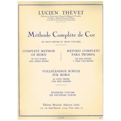 Thevet. Método Completo de Trompa Vol.3. Leduc