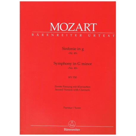 Mozart. Sinfonía nº40 en Sol Menor KV 550 (Full Score). Barenreiter