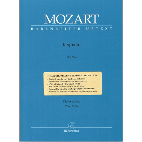 Mozart. Requiem KV 626 (Vocal Score). Barenreiter