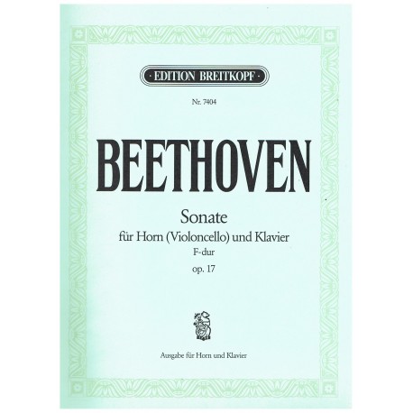 Beethoven. Sonata en FA Mayor Op.17 (Violoncello/Trompa y Piano). Breitkopf