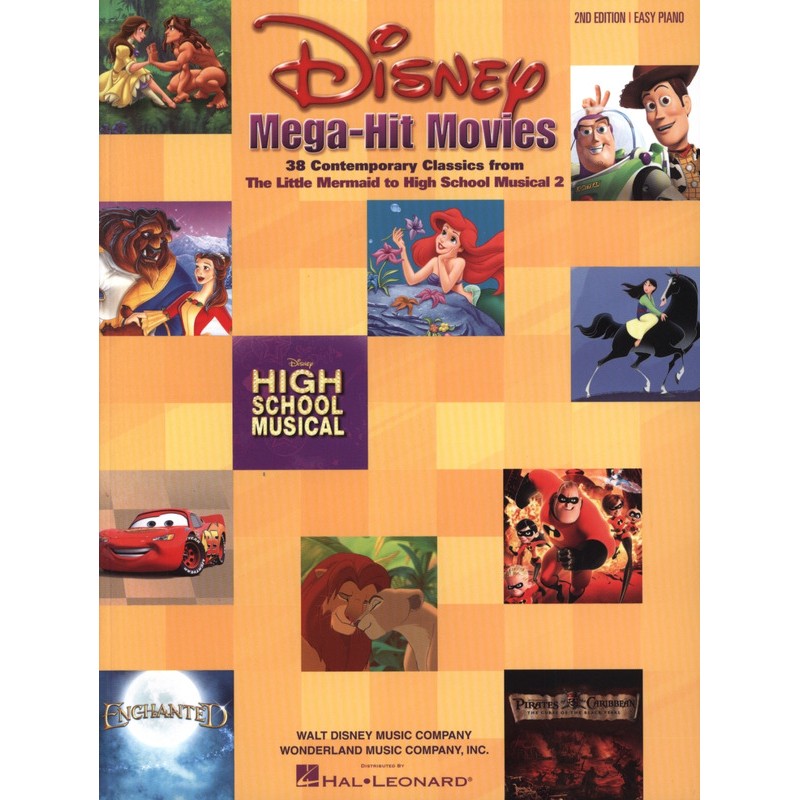 Arcaico venganza Caña Disney Mega-Hit Movies: 38 Contemporary Classics (Easy Piano). Hal Leonard