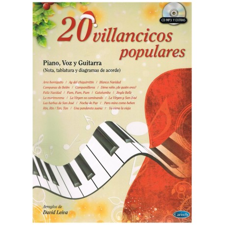 Varios. 20 Villancicos Populares (Piano, Voz, Guitarra) + Tablatura. Carisch