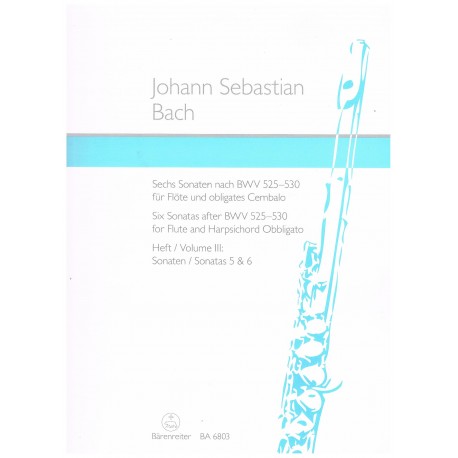Bach, J.S. 6 Sonatas Para Flauta y Piano Vol.3 (Nº5 y 6). Barenreiter