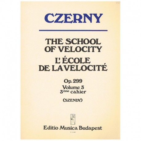 Czerny. Escuela De La Velocidad Op.299 Vol.3 (Piano). Editio Música Budapest