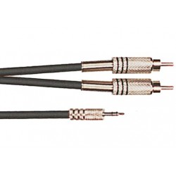 Cable de 3 metros de longitud Mini jack stereo macho a 2 RCA macho
