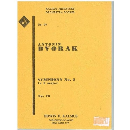 Dvorak. Sinfonía Nº5 en Fa Mayor Op.76 (Full Score Bolsillo). Kalmus