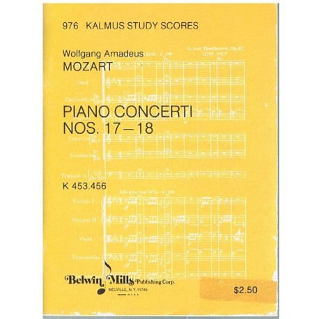 Mozart. Conciertos Nº17 y 18 para Piano y Orquesta (Full Score Bolsillo). Belwin Mills