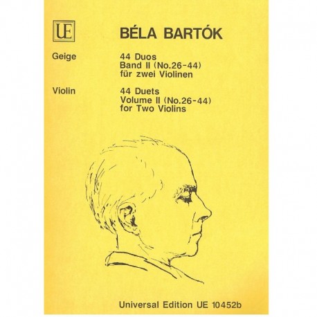 Bartok, Bela. 44 Dúos Vol.2 (26-44) 2 Violines. Universal Edition