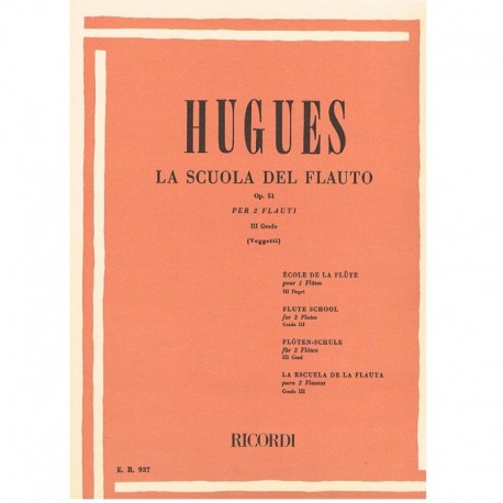 Hugues, Luigi. La Scuola del Flauto Op.51 Vol.3 (2 Flautas). Ricordi