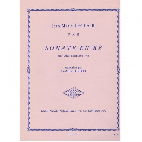 Leclair, Jean-Marie. Sonata en RE para 2 Saxofones. Leduc
