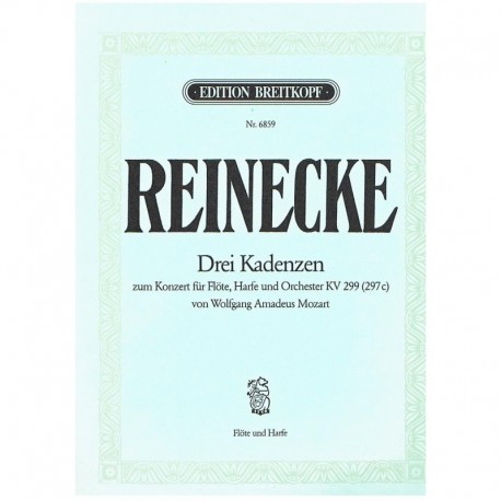 Reinecke, Carl. Tres Cadencias del Concierto para Flauta, Arpa y Orquesta K299. Breitkopf