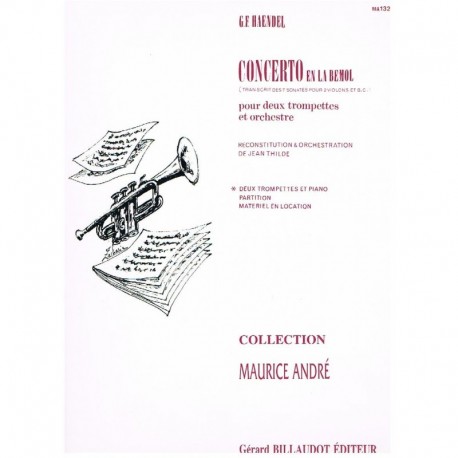 Haendel, G.F. Concierto en LAb (2 Trompetas y Piano). Billaudot