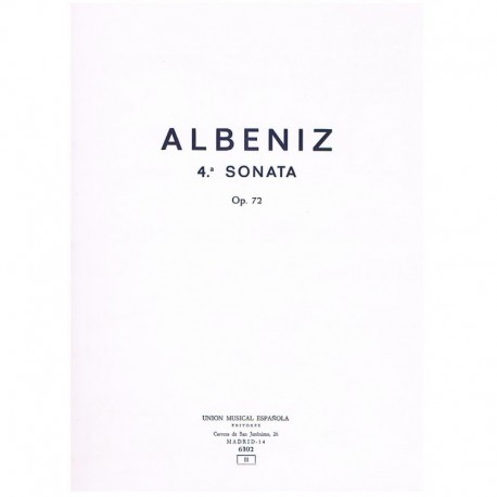 Albeniz, Isaac. 4ª Sonata Op.72 (Piano). UME