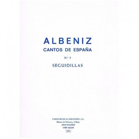 Albeniz, Isaac. Cantos de España Nº5. Seguidillas (Piano). UME