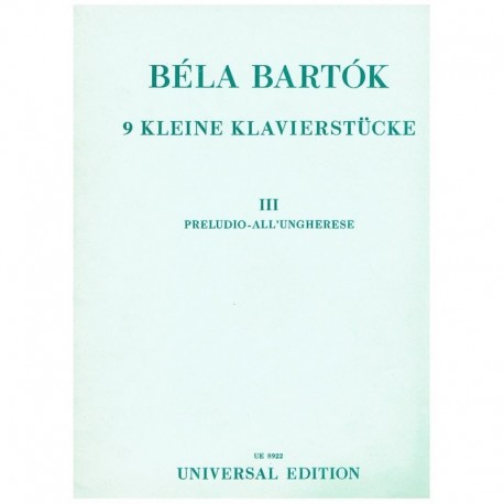 Bartok, Bela.  9 Pequeñas Piezas Vol.3 (Piano)