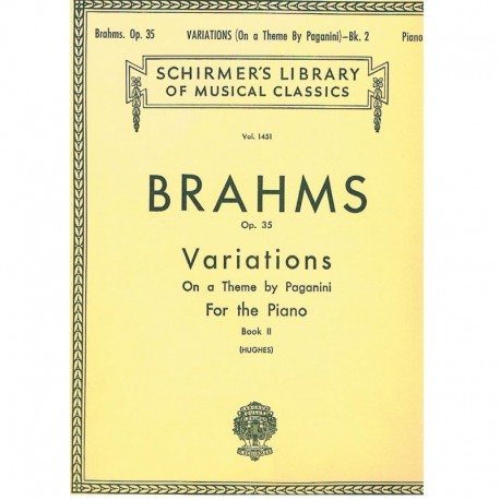 Brahms, Johannes. Variaciones Sobre un Tema de Paganini Op.35 Vol.2 (Piano). Schirmer