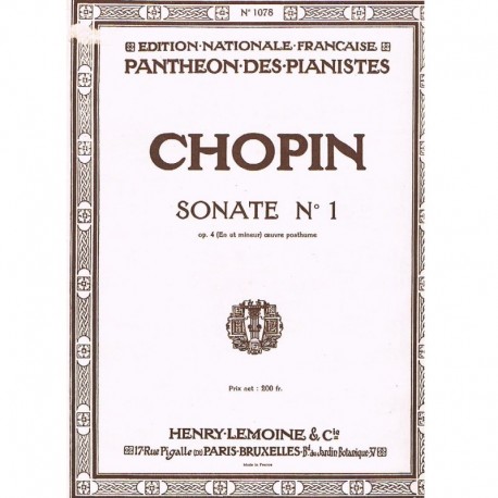 Chopin Sonata Nº1 en Do menor Op.4 (Póstumo)