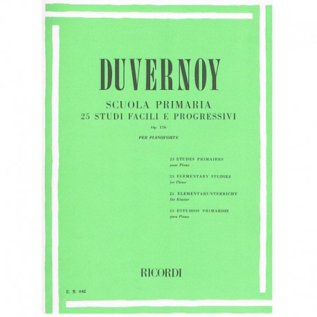 Duvernoy, Jean-Baptiste. 25 Estudios Primarios Op.176 (Piano). Ricordi