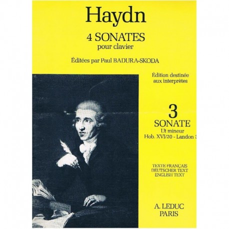 Haydn, Joseph. Sonata en DO Menor HOB.XVI/20 (Piano). Leduc
