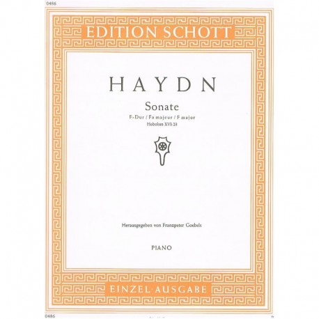 Haydn, Joseph. Sonata en FA Mayor HOB.XVI/23 (Piano). Schott