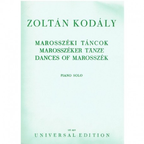 Kodaly, Zoltan. Dances of Marosszek (Piano). Universal Edition