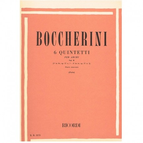 Boccherini. 6 Quintetos Vol.2 Op.37 Nº1/2 (2 Violines, 2 Violas, Violoncello). Ricordi