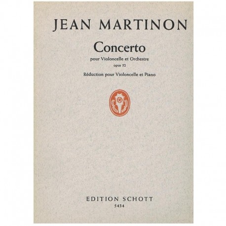Martinon, Jean. Concierto Op.52 (Violoncello y Piano). Schott