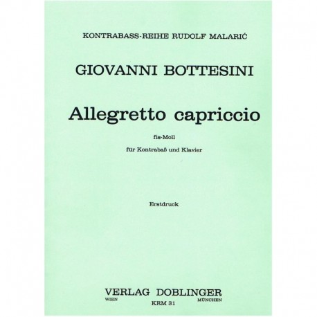 Bottesini. Allegretto Capriccio para Contrabajo y Piano. Verlag Doblinger
